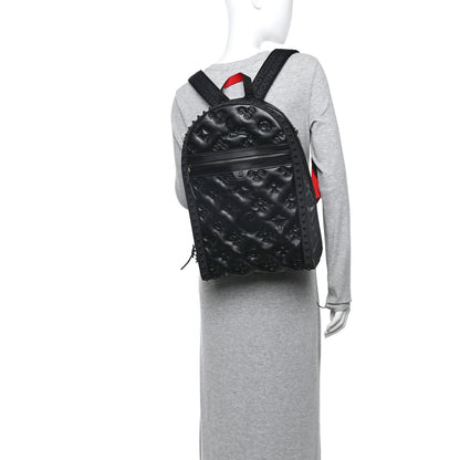 Christian Louboutin Calfskin Embossed Backparis Spiked Backpack Black 2 of 10