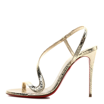 Christian Louboutin Metallic Rosalie 100 Sandals 36.5 Gold 1 of 6