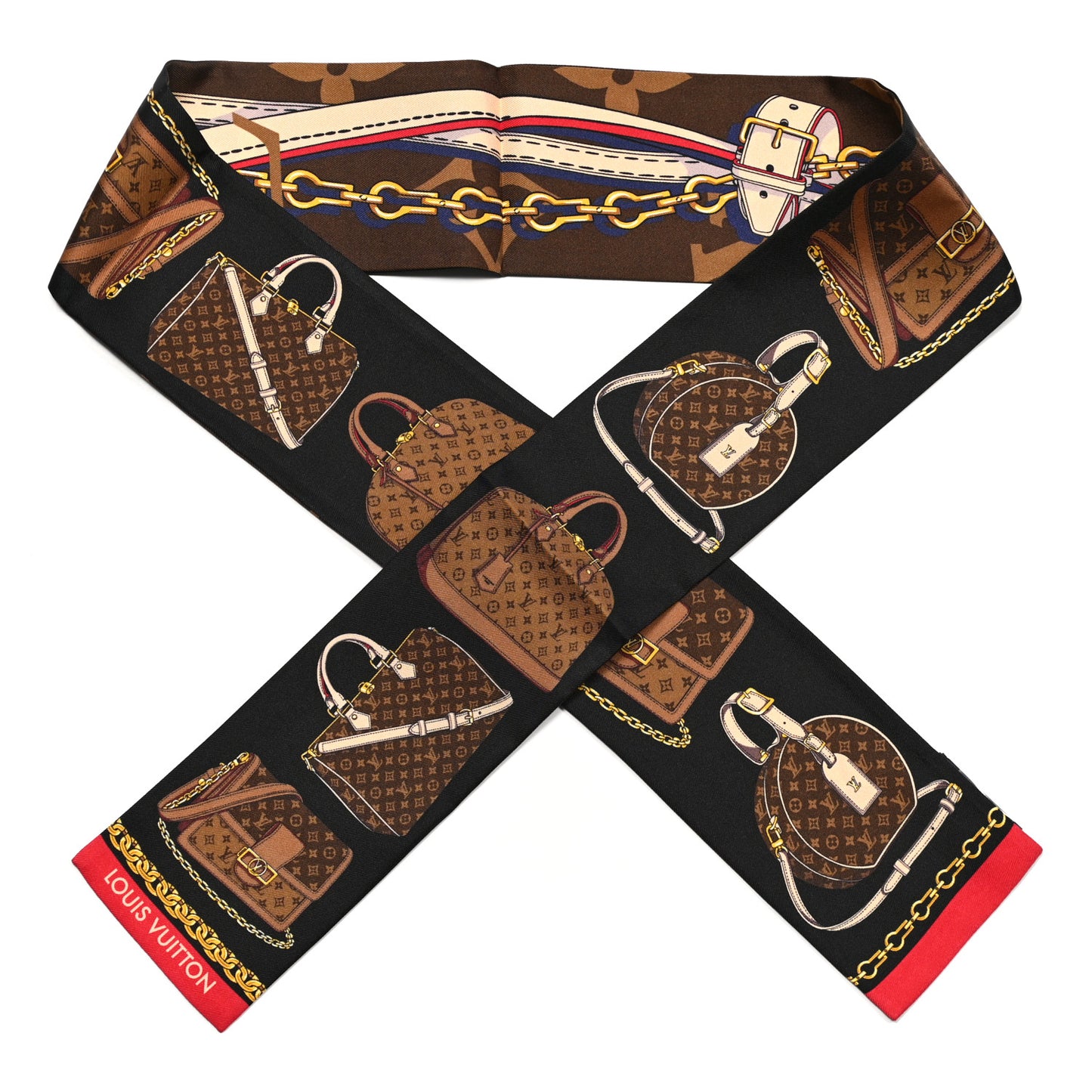 Silk Monogram Tribute To Bandeau Marron