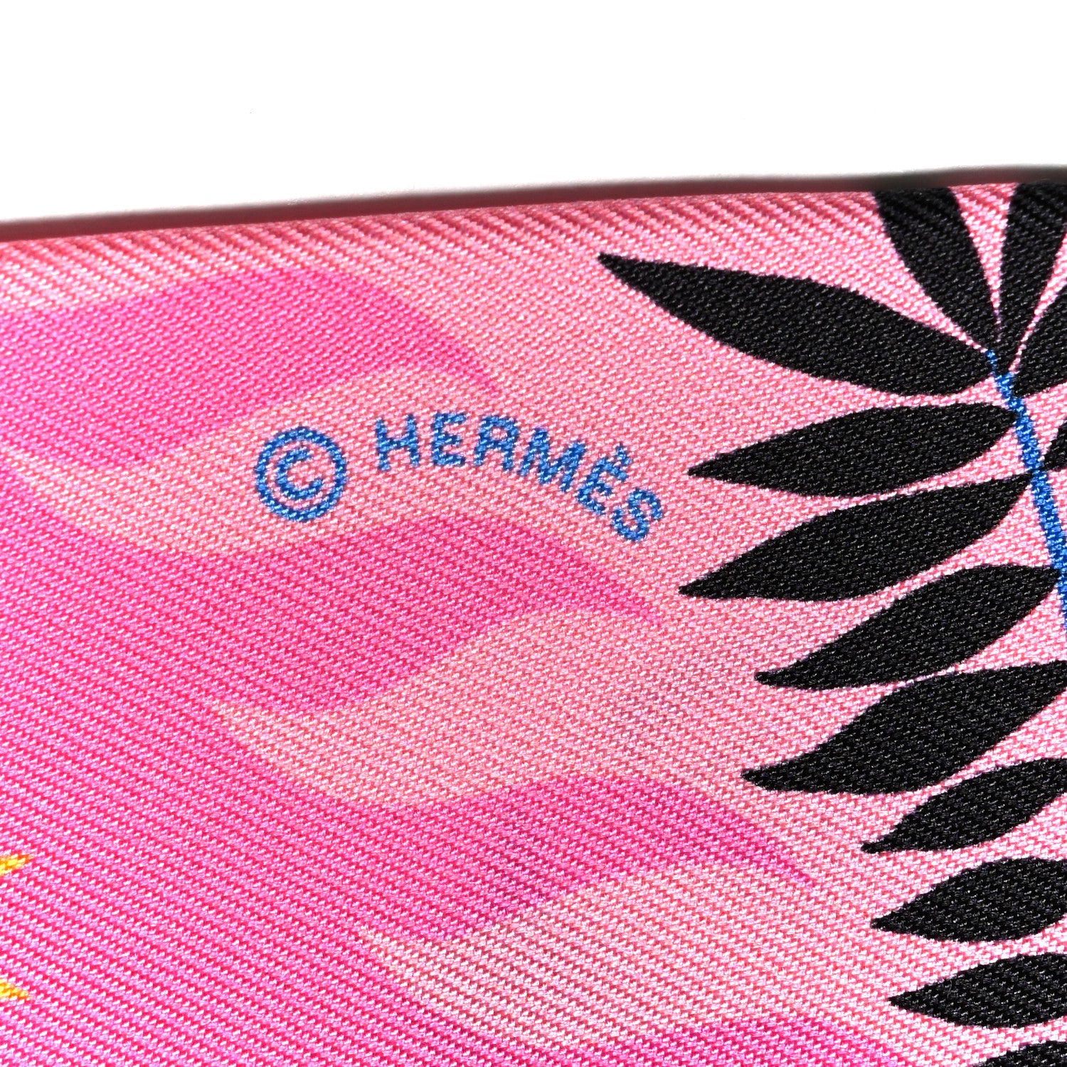 Hermes Silk Sous Le Charme D Orphee Baguette Twilly Rose Bleu Black 4 of 4