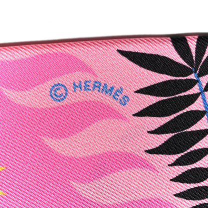 Hermes Silk Sous Le Charme D Orphee Baguette Twilly Rose Bleu Black 4 of 4
