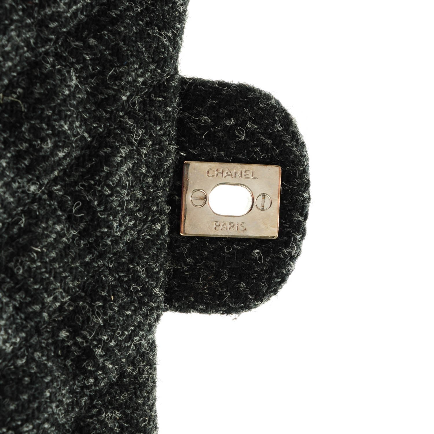 Chanel Tweed Medium Rhinestone Embellished Single Flap Black 5 of 8