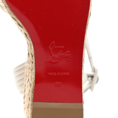 Christian Louboutin Calfskin Rope Manola Zeppa 90 Espadrille Wedge Sandals 36 White 7 of 8
