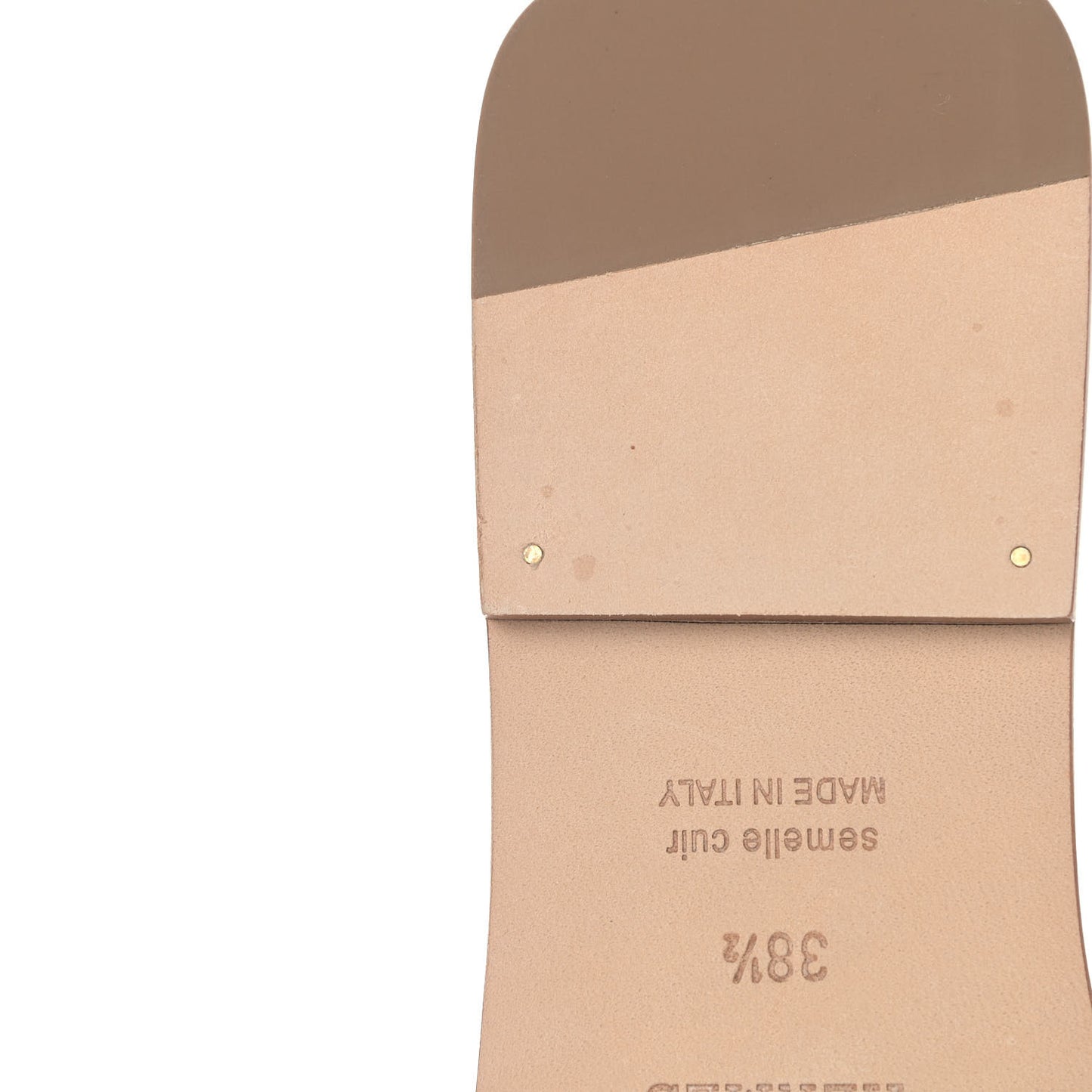 Box Calfskin Oran Sandals 38.5 Gold