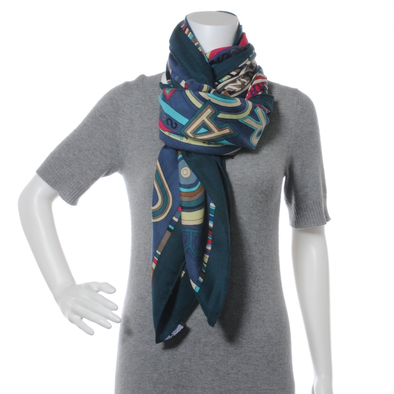 Hermes Silk Cashmere Tohu Bohu Shawl 140 4 of 7