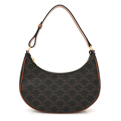 Celine Triomphe Canvas Calfskin Ava Shoulder Bag Tan 1 of 11