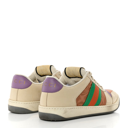 Gucci Moire Fabric Nubuck Web Womens Screener Sneakers 35 Cinnamon Dusty Milk New Lavender 4 of 9