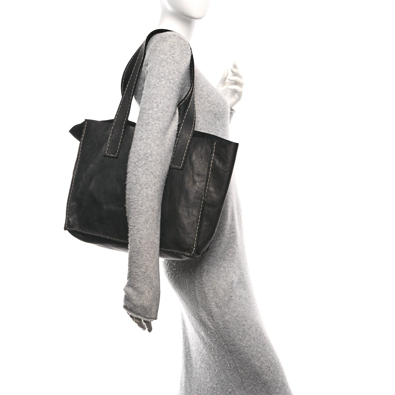 The Row Glossy Nappa Maya E/W Tote Three Black 2 of 9