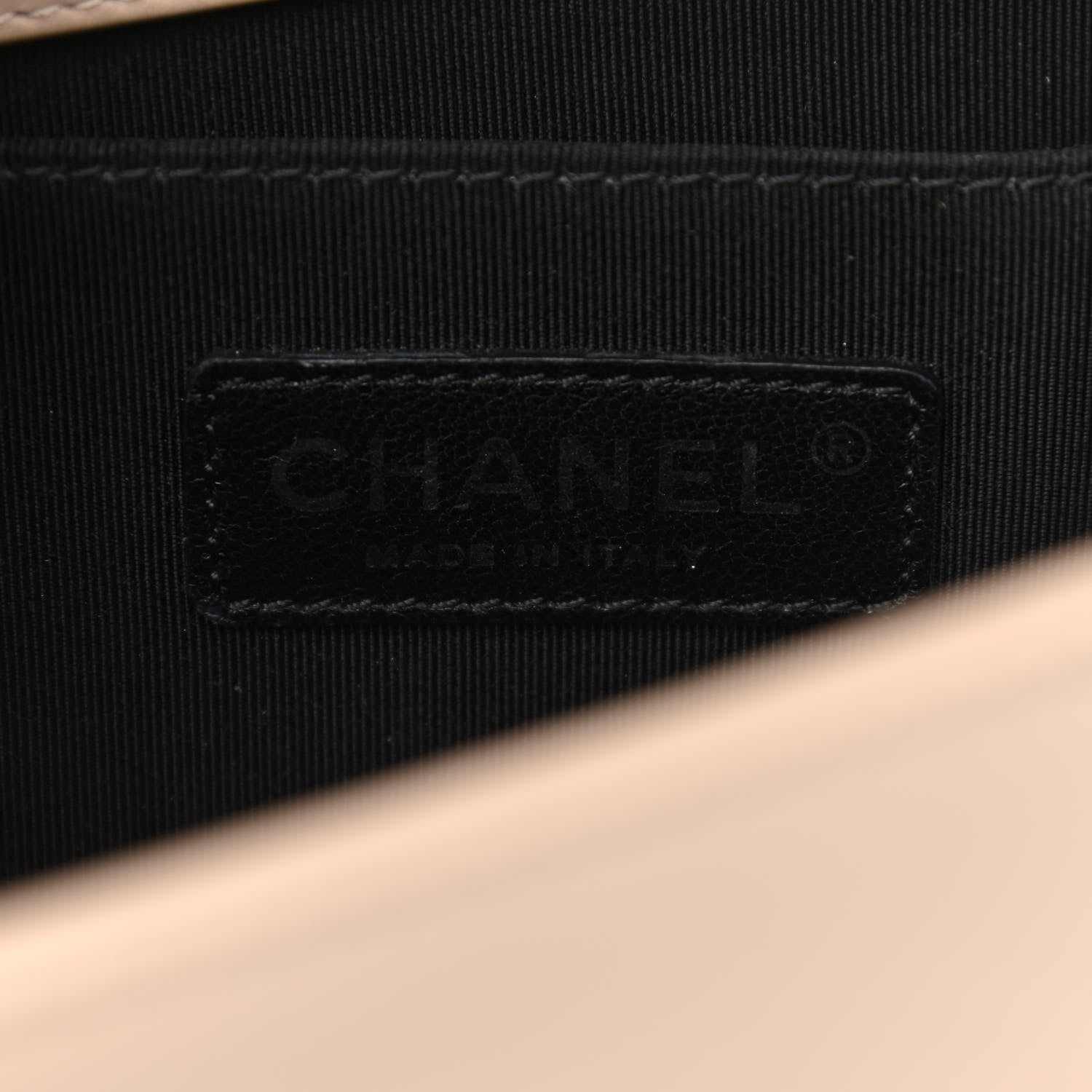 Chanel Lambskin Chevron Chain Stitched Medium Boy Flap Beige 5 of 8