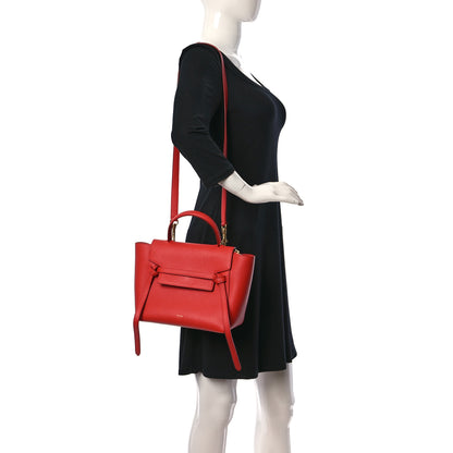 Celine Grained Calfskin Micro Belt Bag Coquelicot 2 of 11