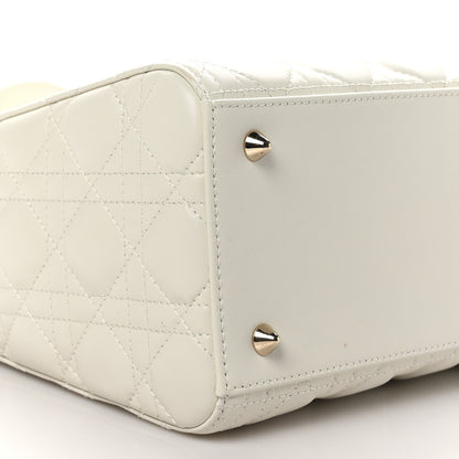 Christian Dior Lambskin Cannage Medium Lady Dior Ivory 9 of 10