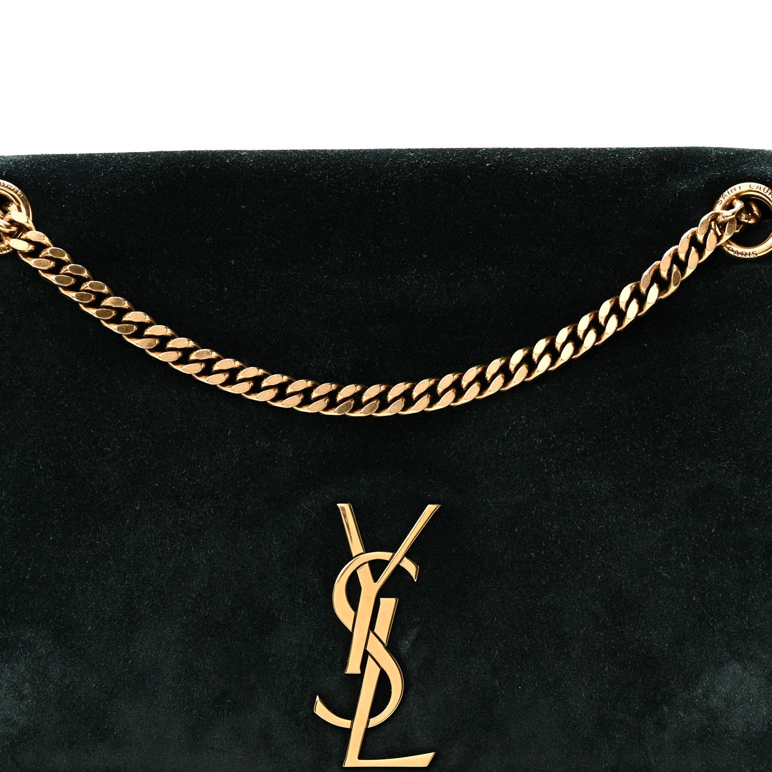 Saint Laurent Smooth Calfskin Suede Medium Reversible Monogram Kate Satchel Black 12 of 17