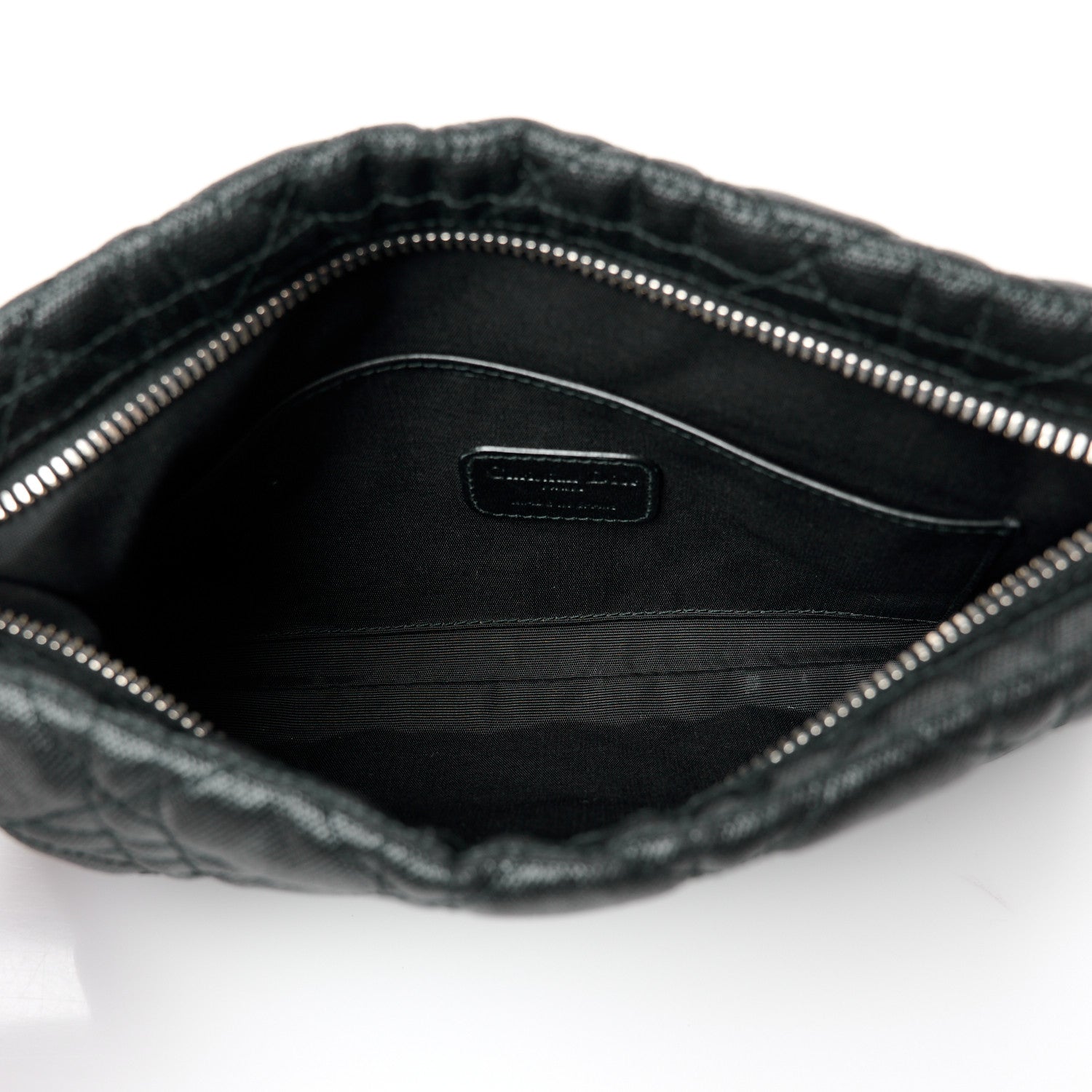 Christian Dior Coated Canvas Cannage Panarea Pouch Black 5 of 8
