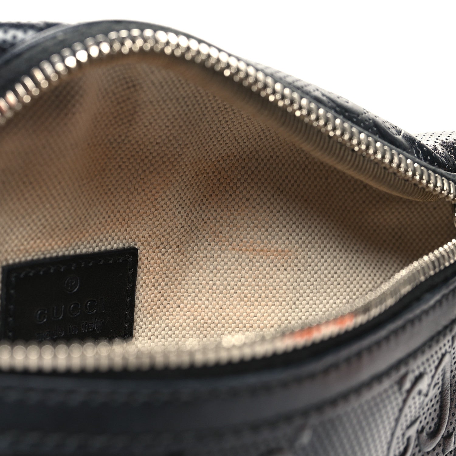 Gucci Calfskin GG Tennis Embossed Belt Bag Black 12 of 12
