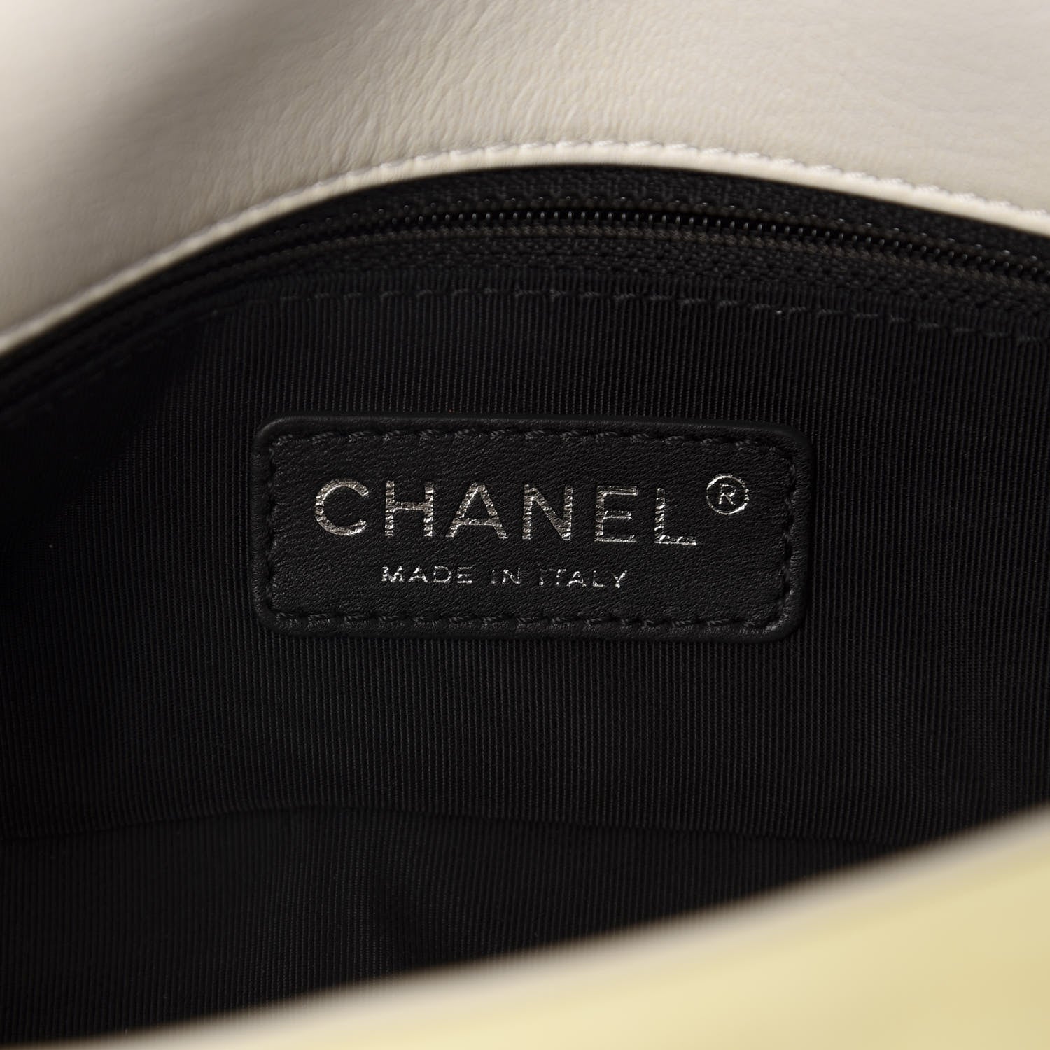 Chanel Patent Perforated Woven Flap White Black 8 of 10