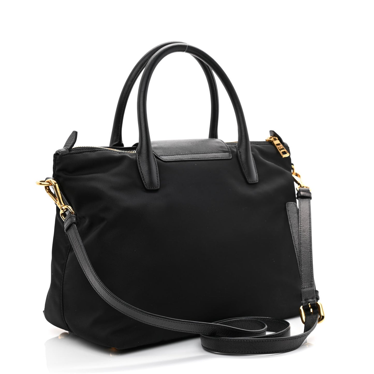 Tessuto Nylon Saffiano Tote Black