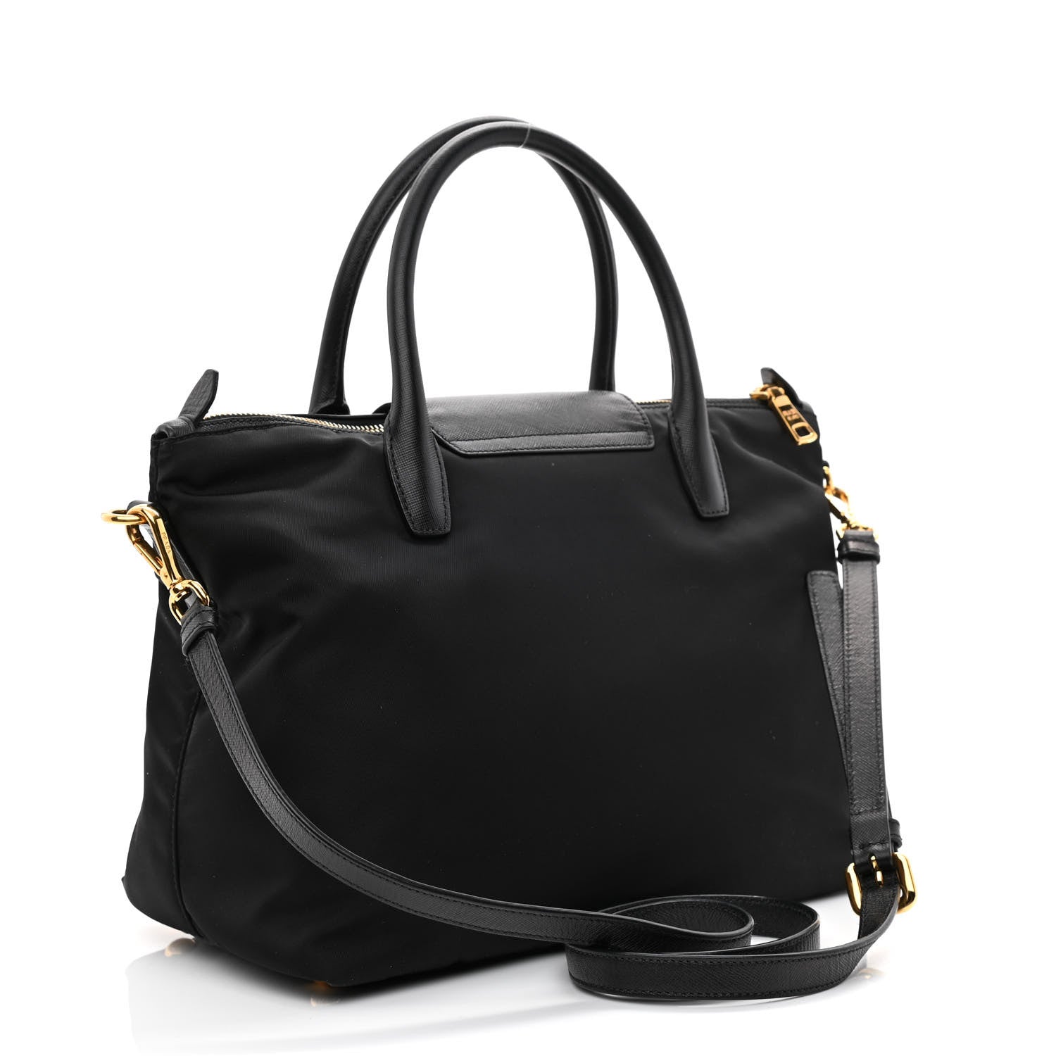 Prada Tessuto Nylon Saffiano Tote Black 3 of 12