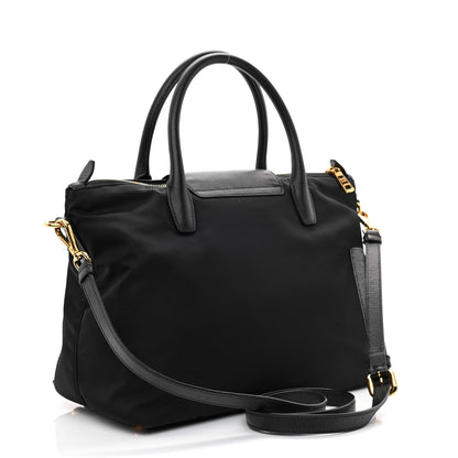 Prada Tessuto Nylon Saffiano Tote Black 3 of 12