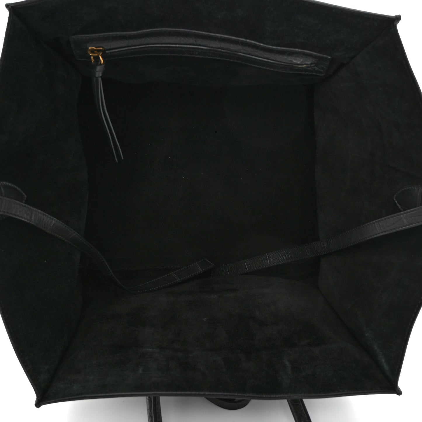 Calfskin Crocodile Embossed Medium Phantom Luggage Black