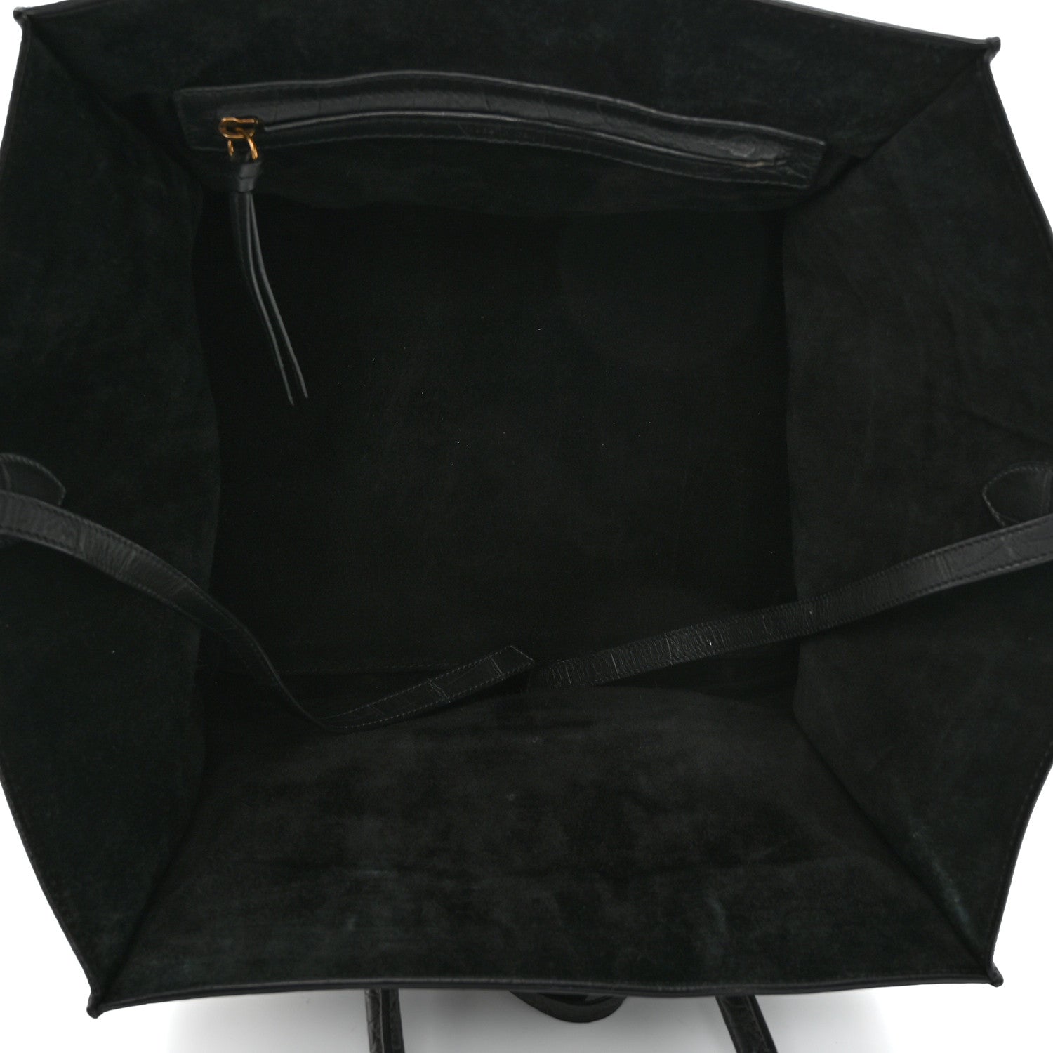 Celine Calfskin Crocodile Embossed Medium Phantom Luggage Black 5 of 14