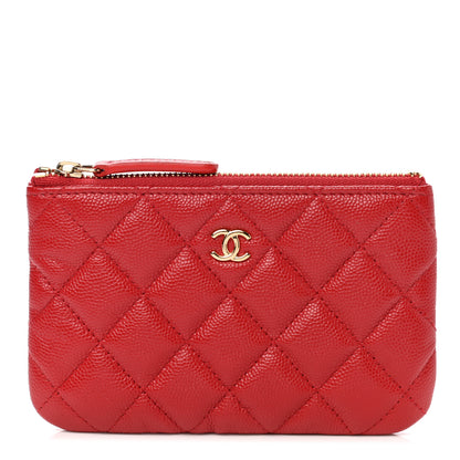 Chanel Caviar Quilted Small Cosmetic Case Red 1 of 8