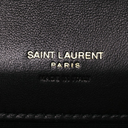 Saint Laurent Lambskin Cassandre Matelasse Carre Flap Pouch Clutch Black 6 of 8