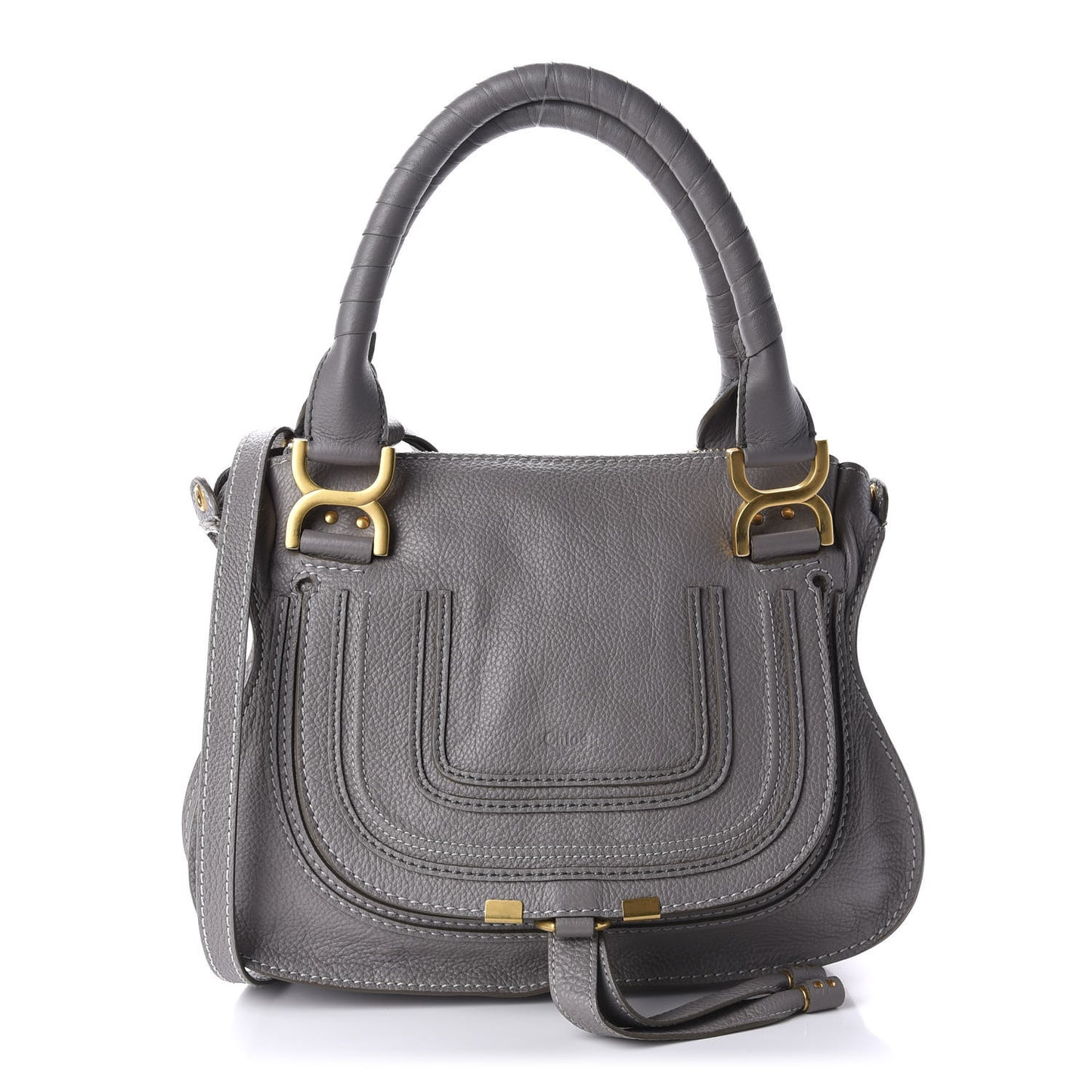 Calfskin Small Marcie Satchel Cashmere Grey