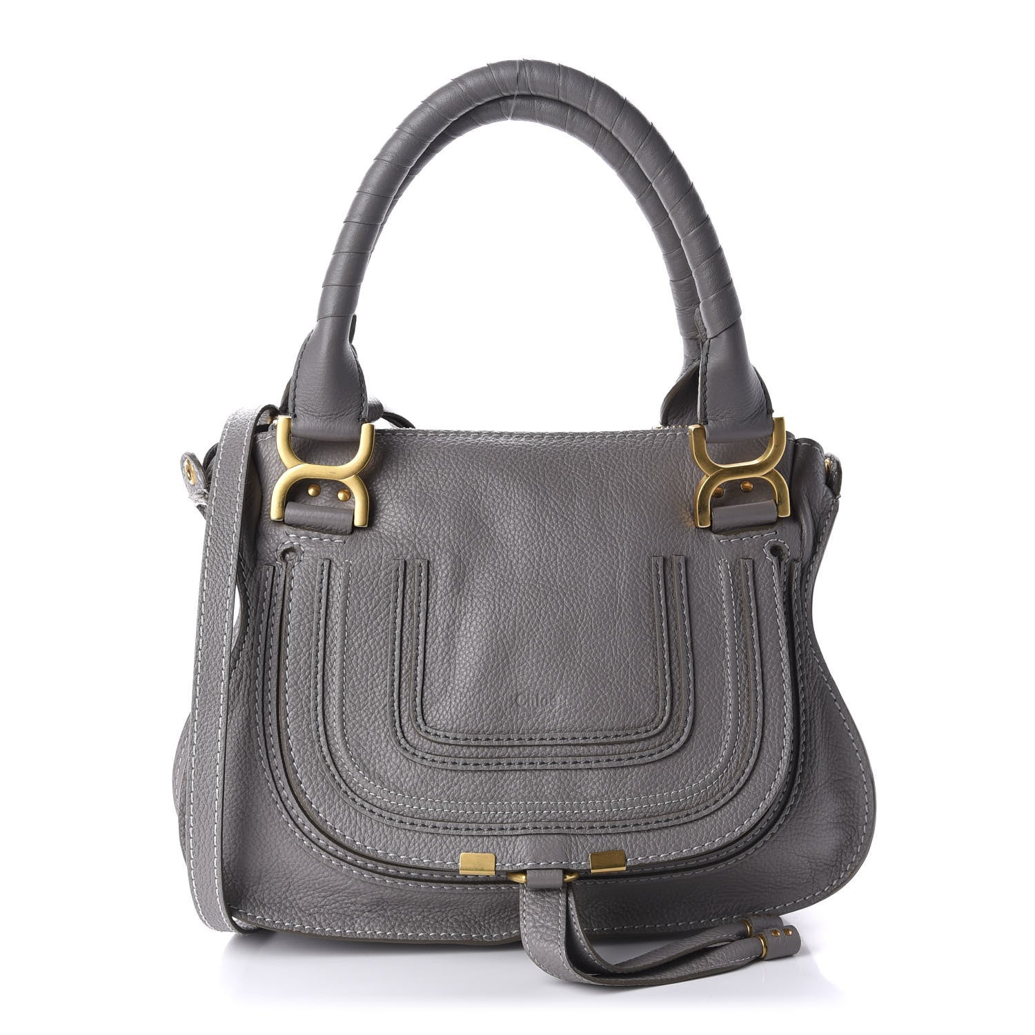 Chloe Calfskin Small Marcie Satchel Cashmere Grey 1 of 10