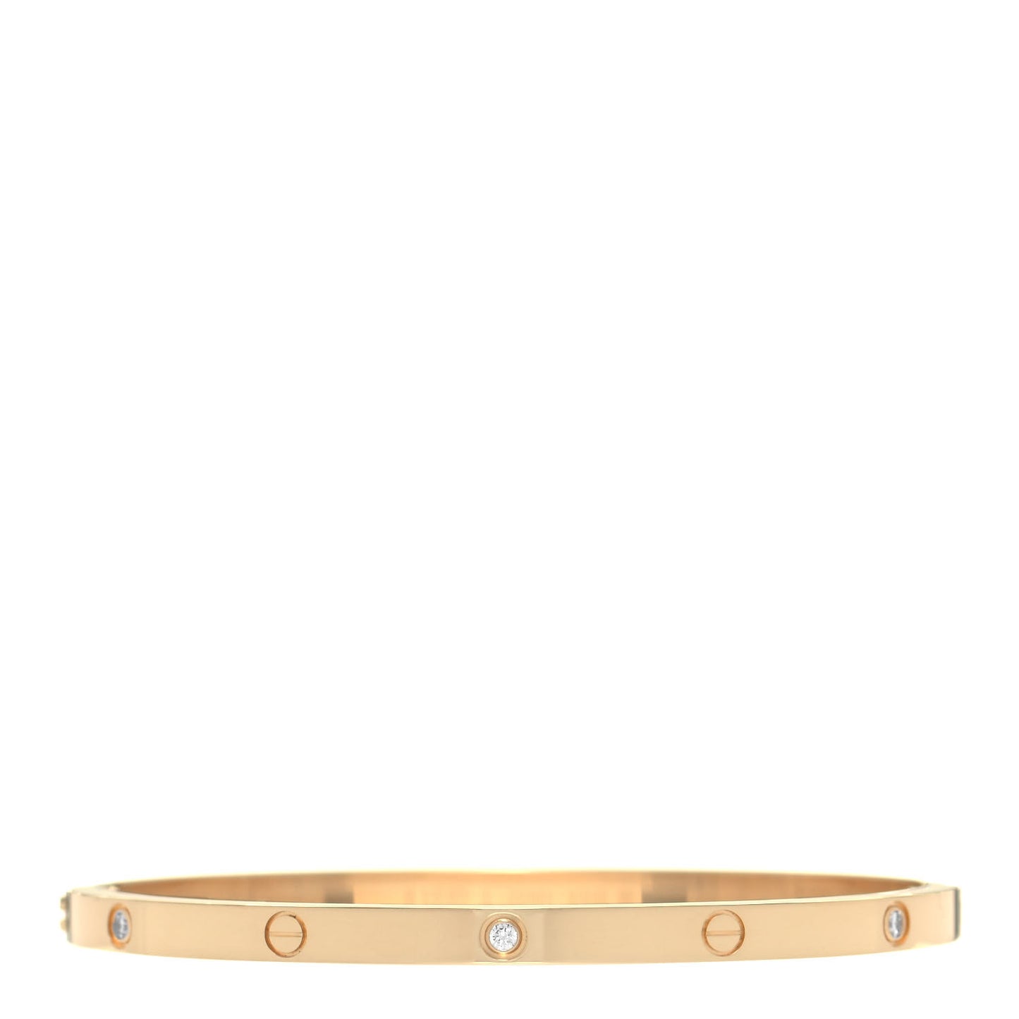 18K Yellow Gold 6 Diamond Small LOVE Bracelet 16