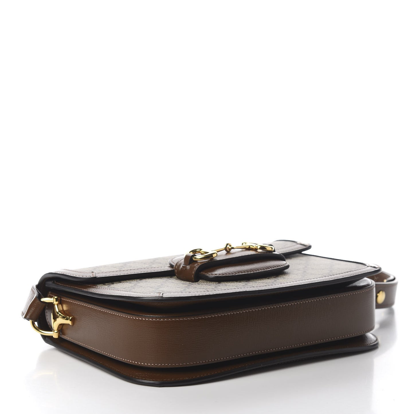 GG Supreme Monogram Horsebit 1955 Shoulder Bag Beige Brown Sugar
