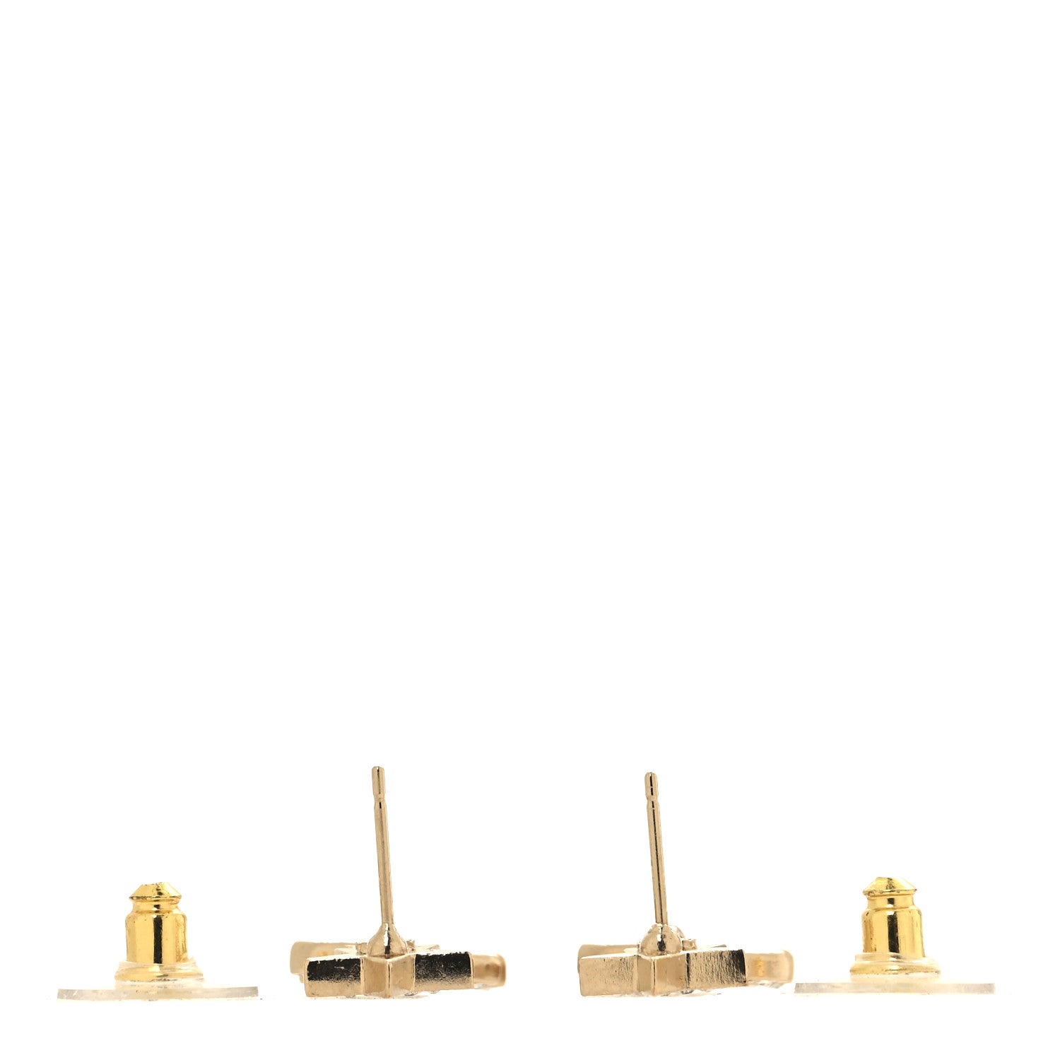 Chanel Crystal CC Star Drop Earrings Gold 3 of 5