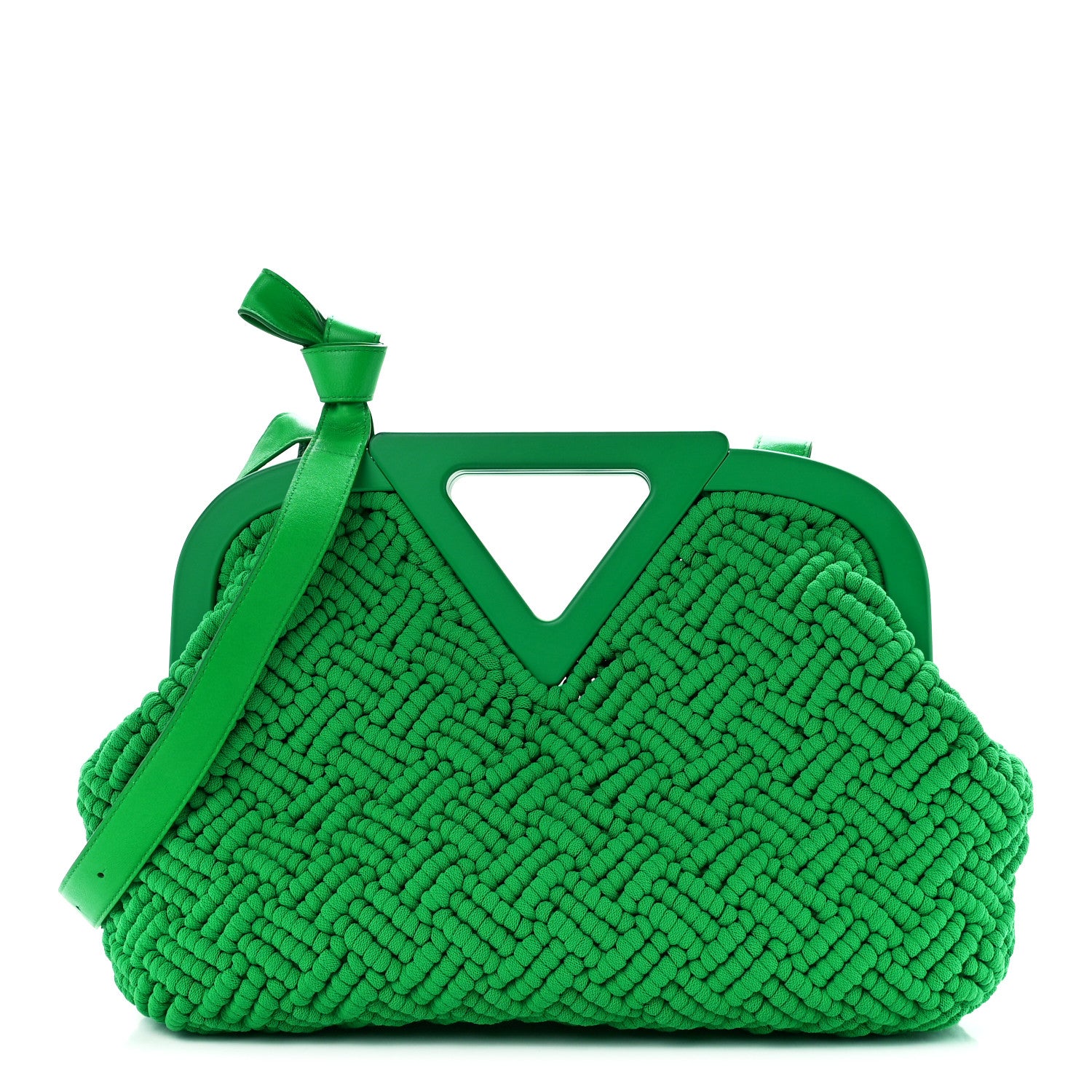 Bottega Veneta Macrame Intrecciato The Point Triangle Bag Parakeet 1 of 16