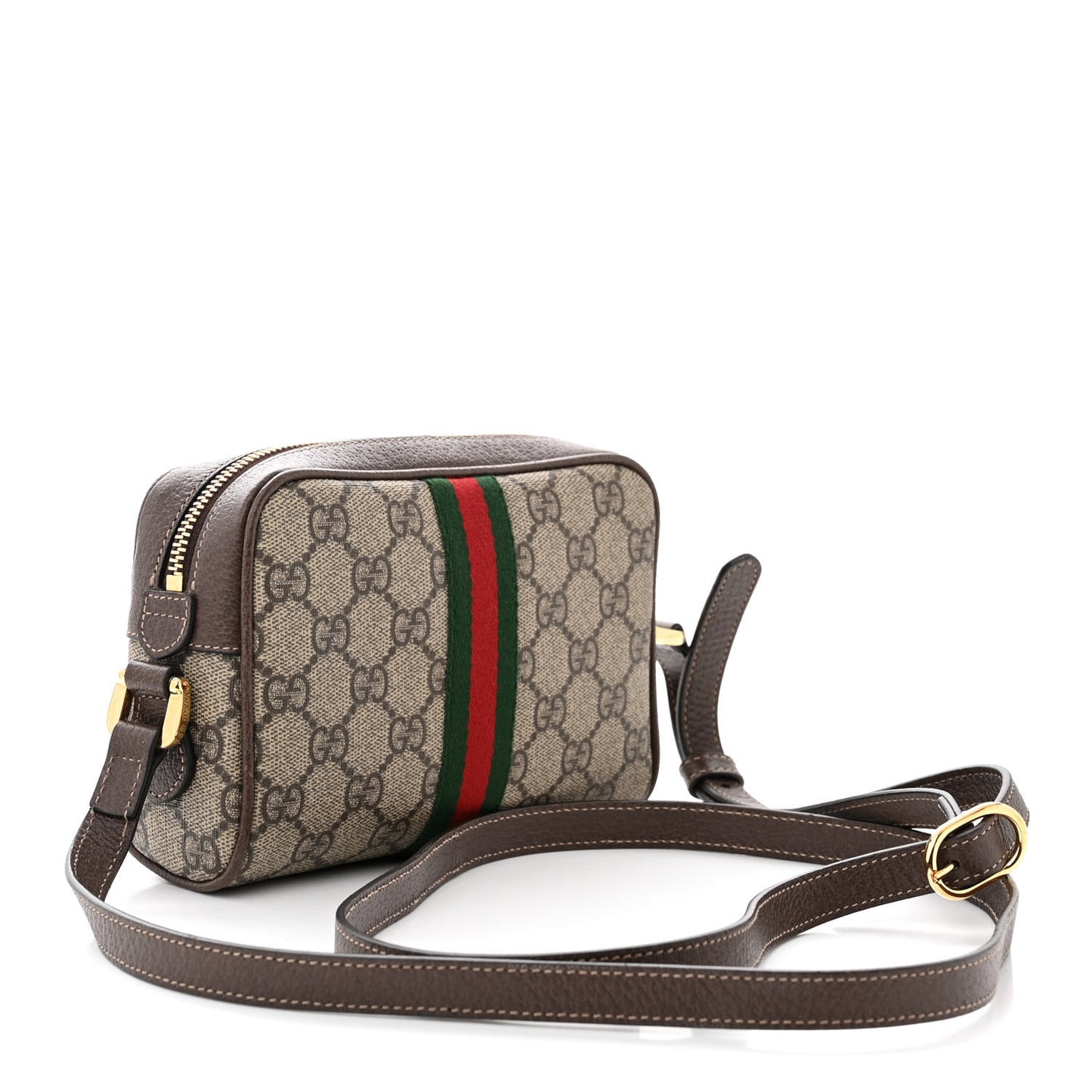 GG Supreme Monogram Web Mini Ophidia Shoulder Bag Brown