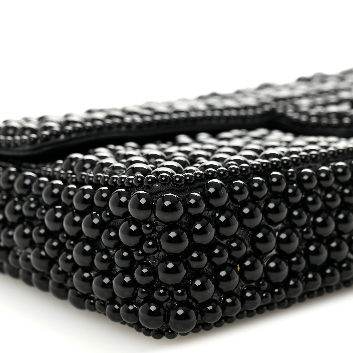 Pearl Beaded East West Flap Black So Black