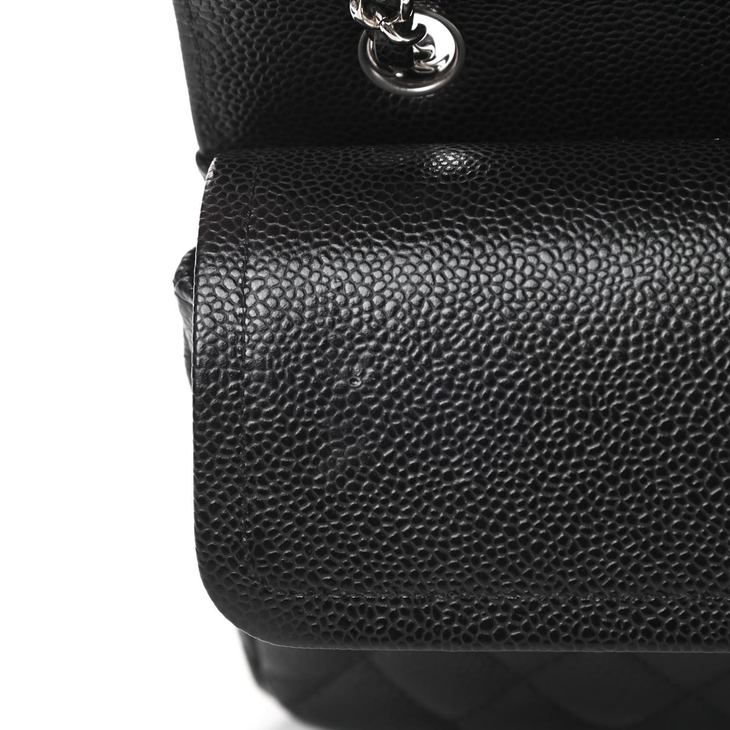 Caviar Quilted Small Double Flap Black