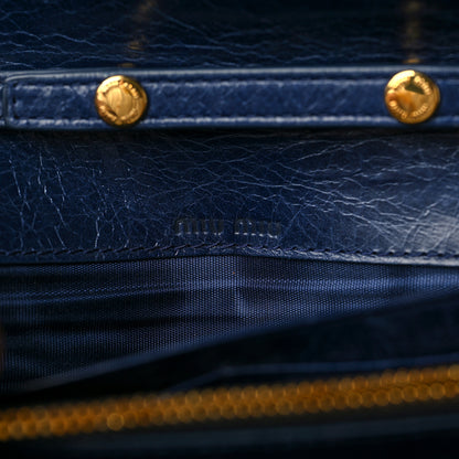 Miu Miu Nappa Matelasse Wallet On Chain Blue 9 of 9