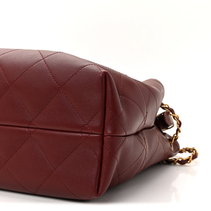 Chanel Calfskin Stitched Shopping Bag Burgundy 10 of 10