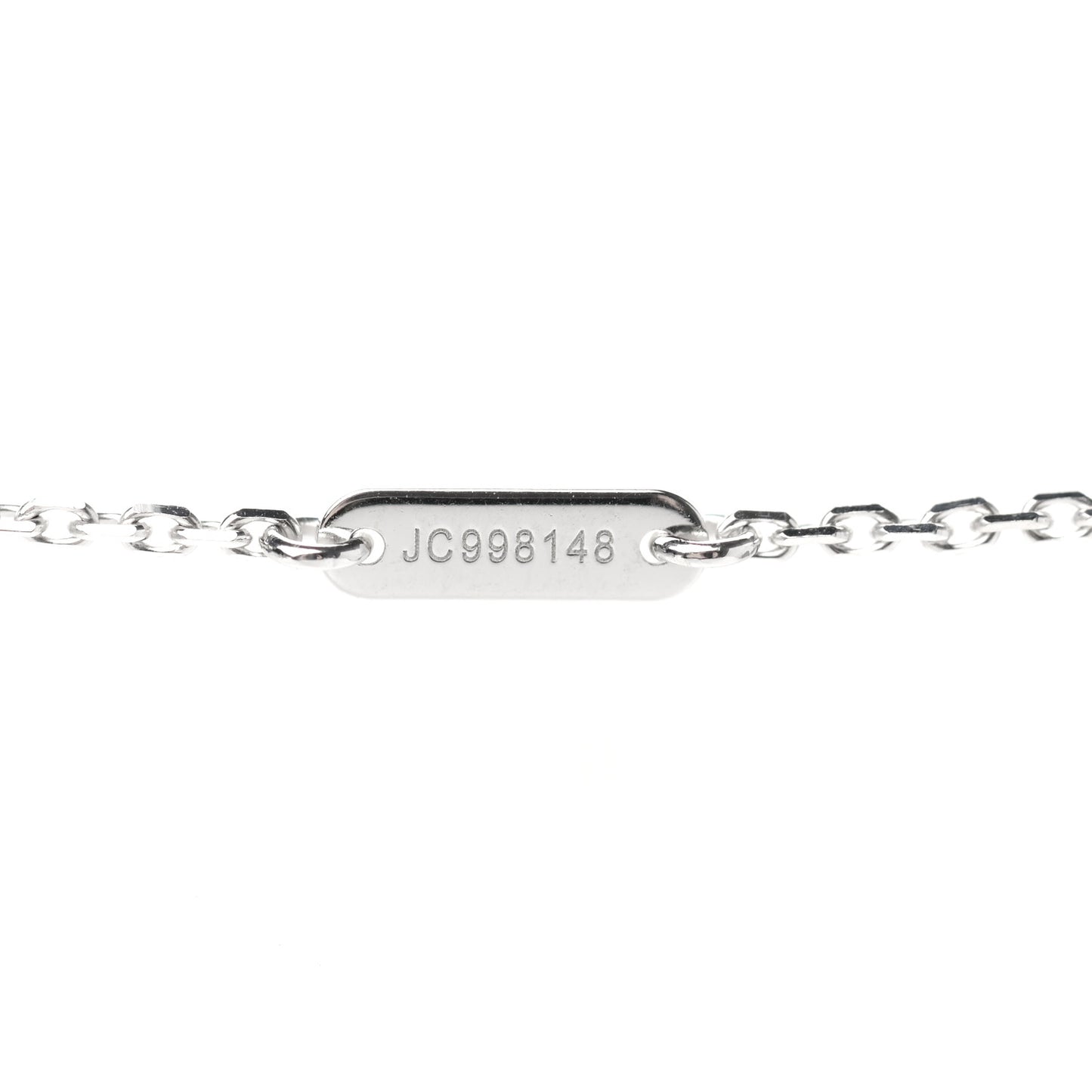 18K White Gold Diamond Sweet Alhambra Pendant Necklace