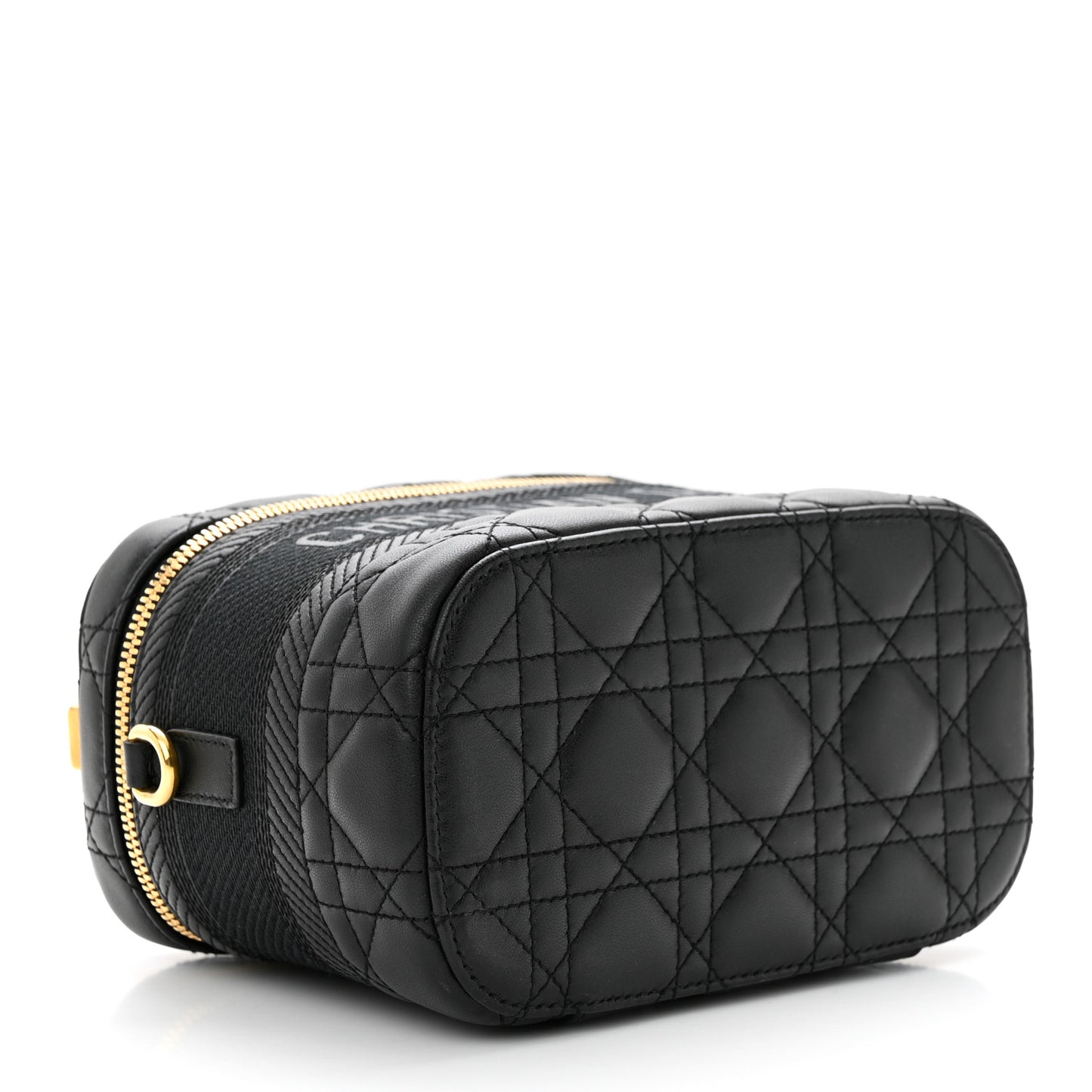 Lambskin Cannage Small Diortravel Vanity Case Black