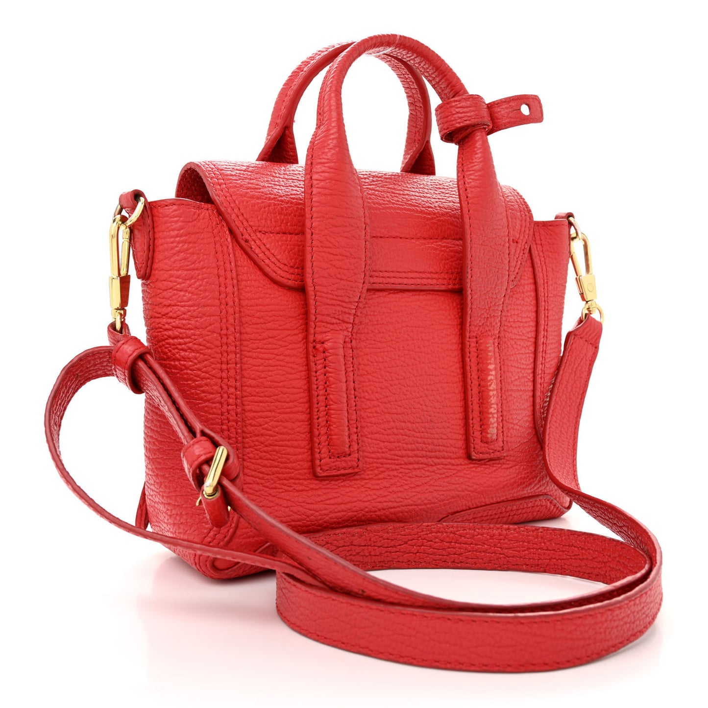 3.1 PHILLIP LIM Textured Calfskin Mini Pashli Satchel Red