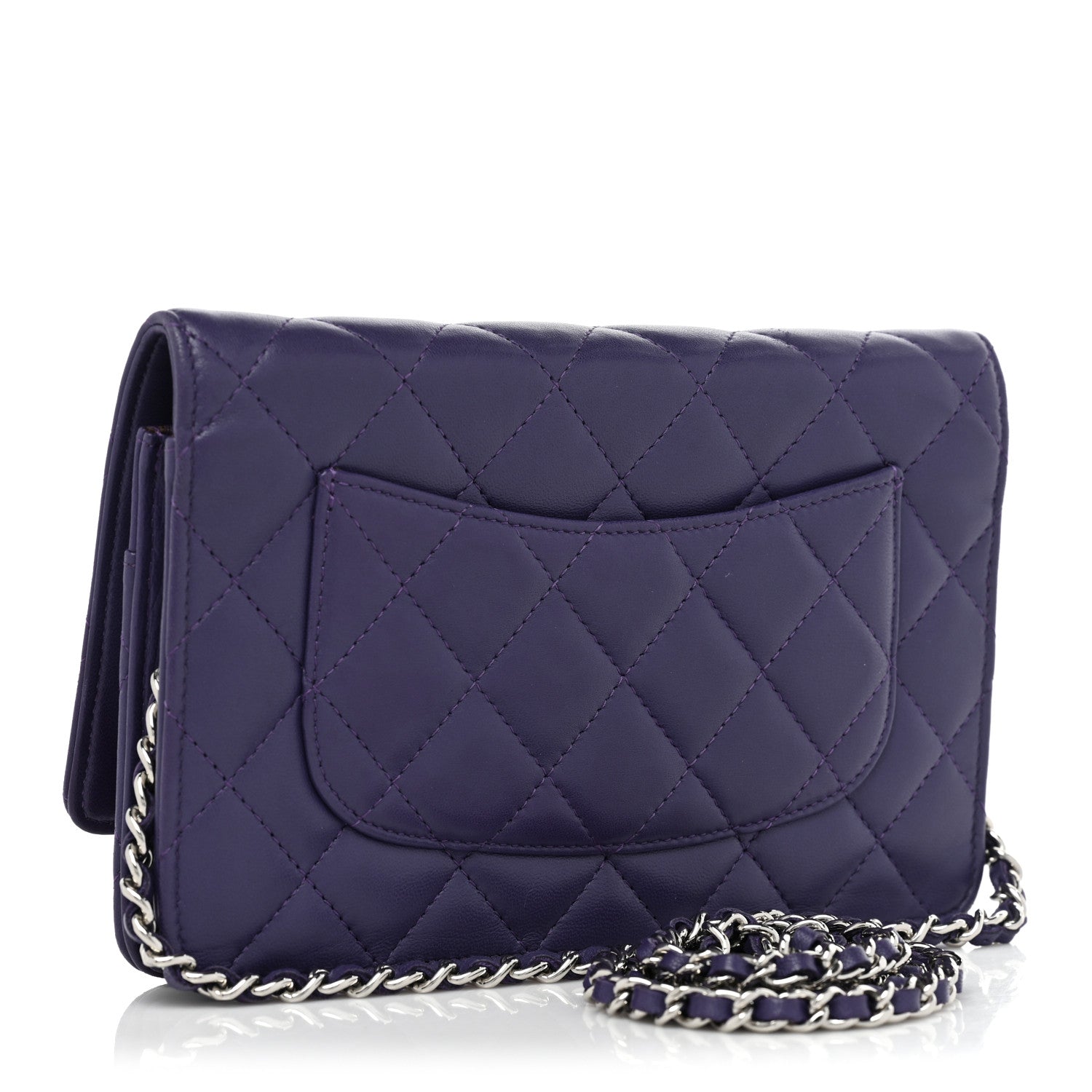 Chanel Lambskin Quilted Reissue Wallet On Chain WOC Purple 3 of 16
