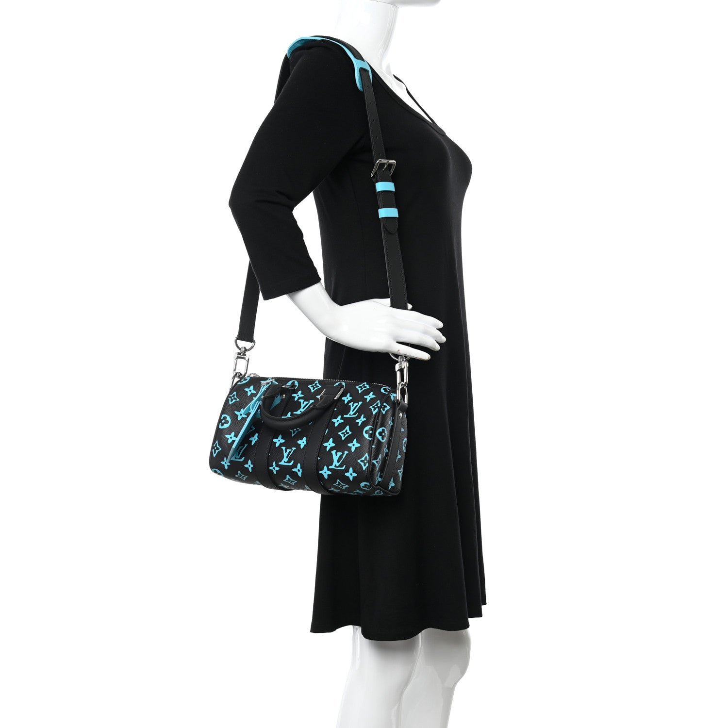 Louis Vuitton Monogram Playground Keepall Bandouliere 25 Black 2 of 9