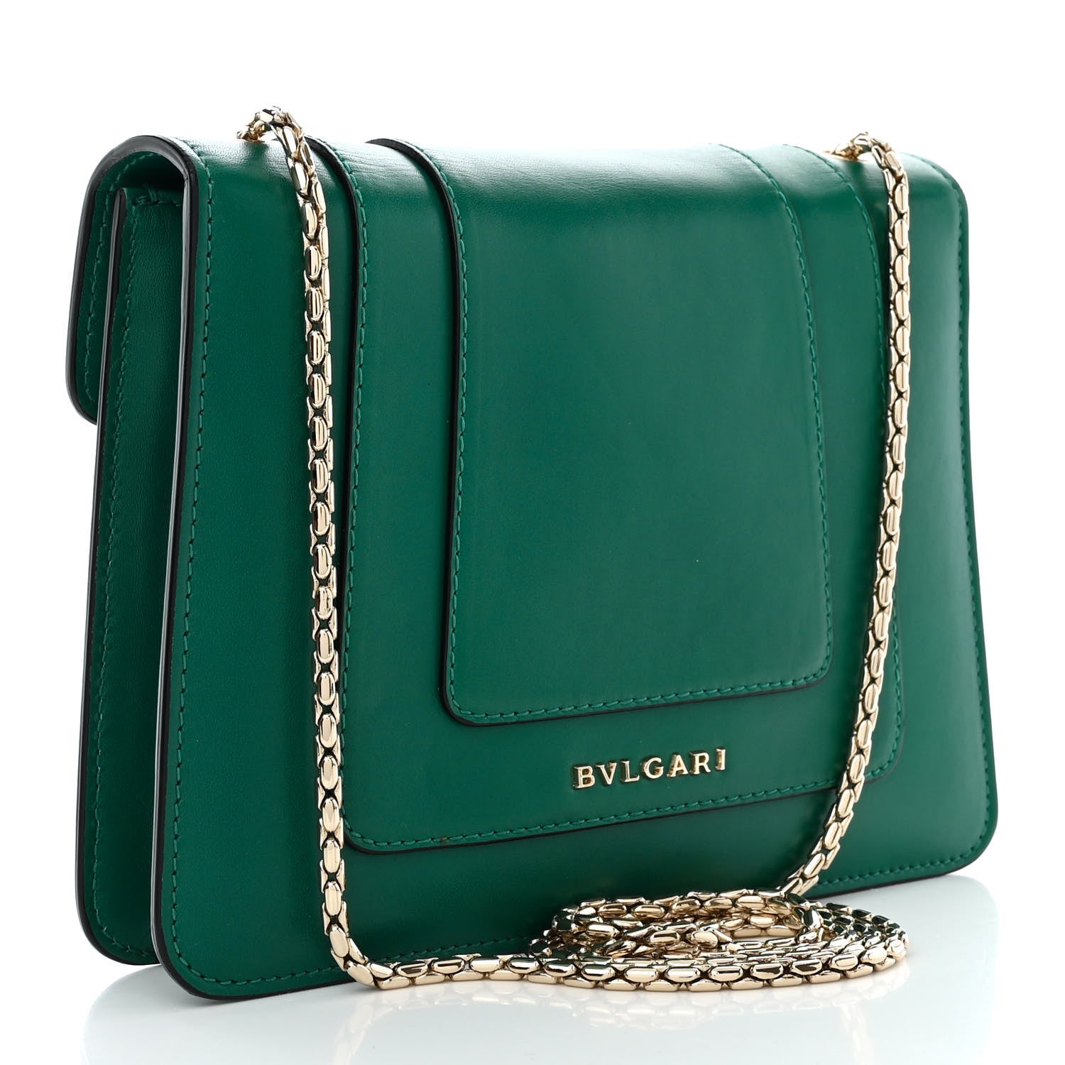 Bulgari Calfskin Serpenti Forever Crossbody Bag Emerald Green 4 of 13