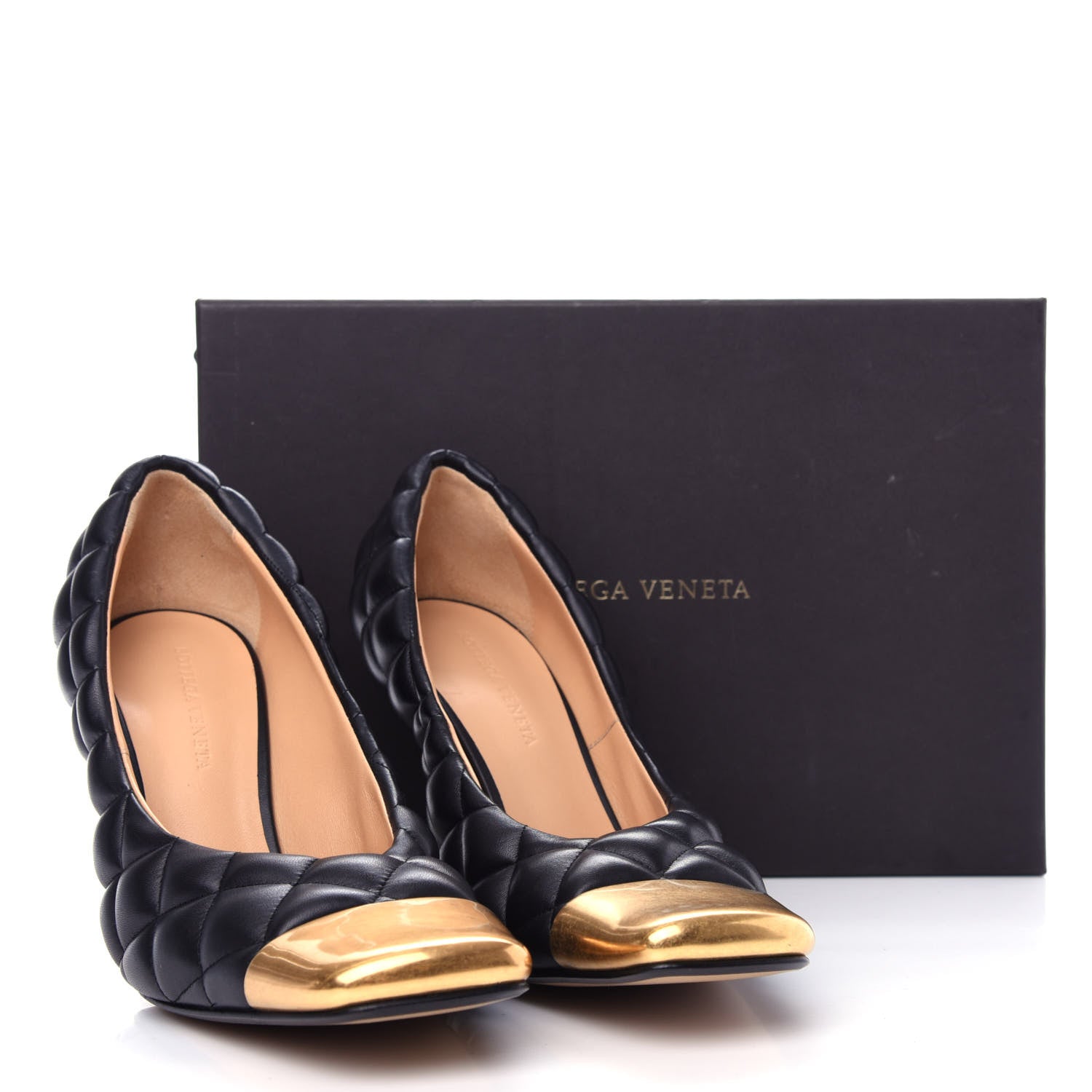 Bottega Veneta Nappa Matelasse Captoe Pumps 39 Black 10 of 10