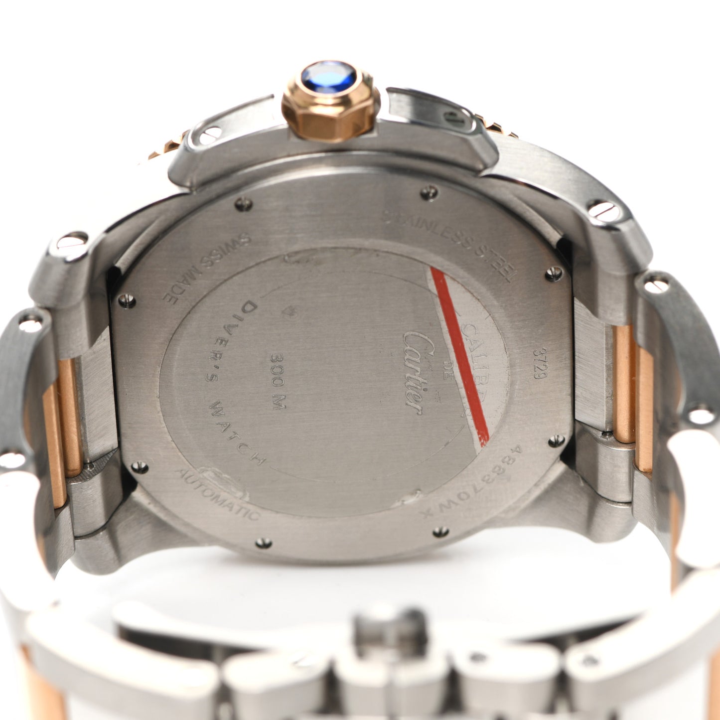 Stainless Steel 18K Pink Gold 42mm Calibre de Cartier Automatic Watch Black