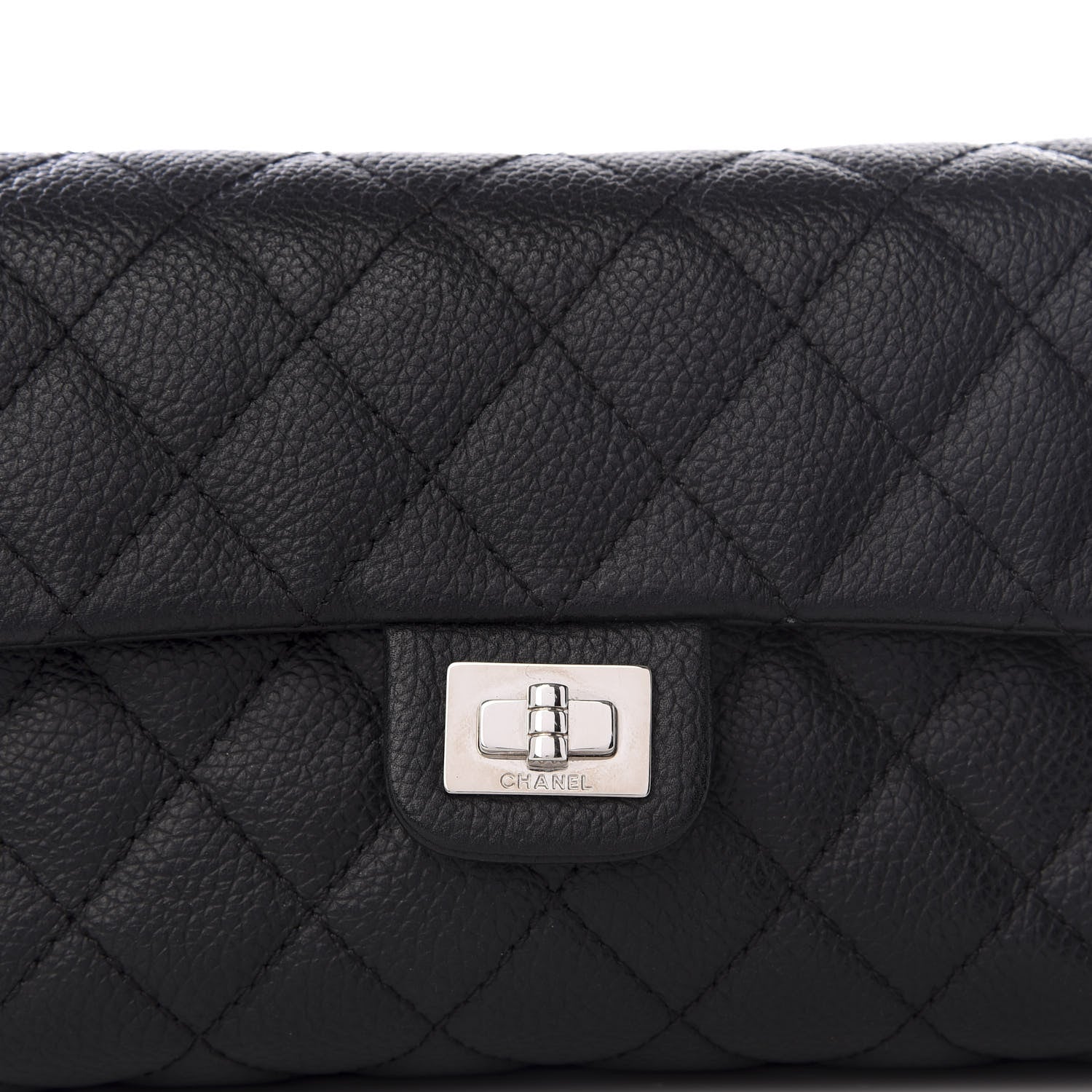 Chanel Grained Calfskin Quilted 2.55 Reissue Flap Belt Bag Clutch Black 8 of 8