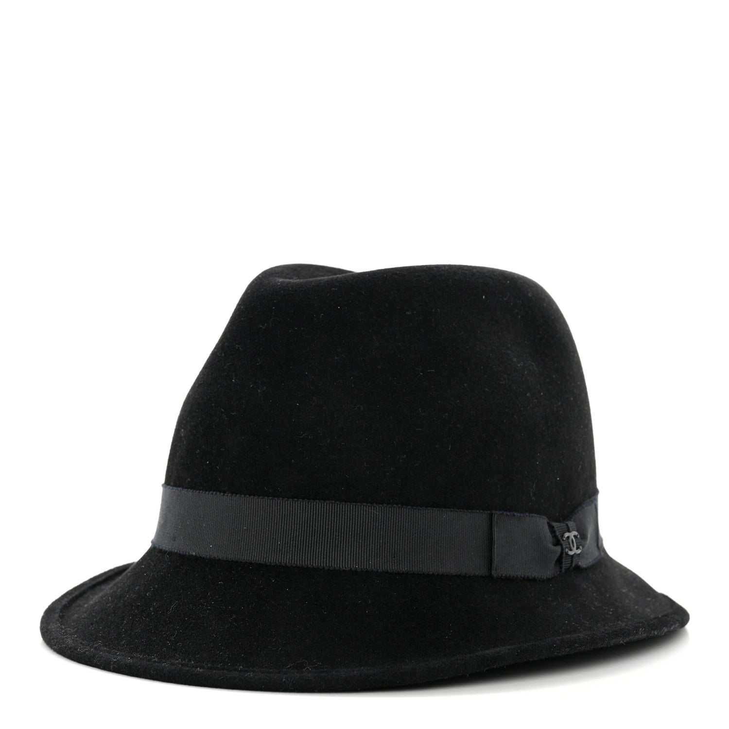 Chanel Felt Fedora Hat M Black 1 of 8