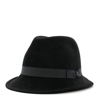 Chanel Felt Fedora Hat M Black 1 of 8
