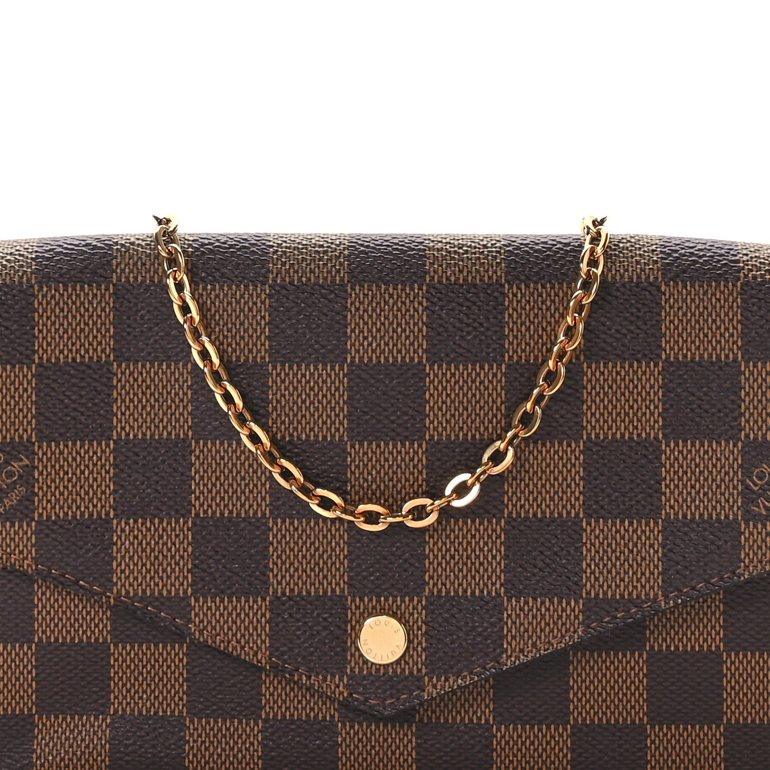 Louis Vuitton Damier Ebene Pochette Felicie Chain Wallet 9 of 13