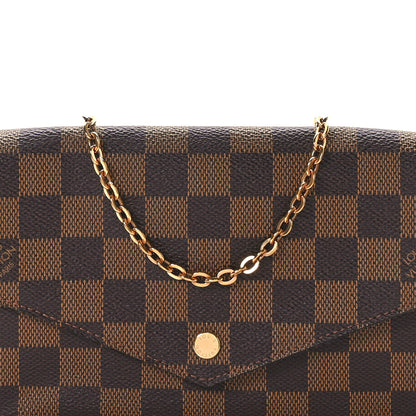Louis Vuitton Damier Ebene Pochette Felicie Chain Wallet 9 of 13